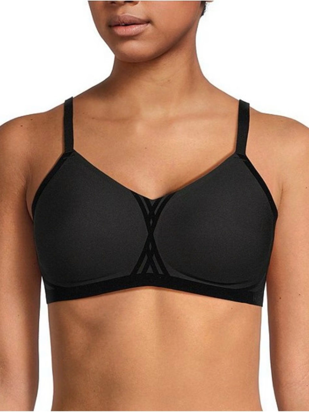 Honeylove Silhouette Bra Medium Black Velvet Smoothing Wings Seamless Bra